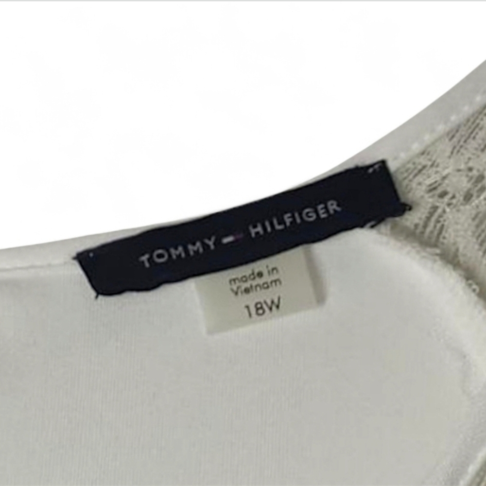 Tommy Hilfiger Lace-Sleeve A-Line Ivory Dress Size 18W NWT - Picture 6 of 15